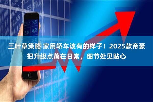 三叶草策略 家用轿车该有的样子！2025款帝豪把升级点落在日常，细节处见贴心