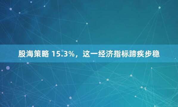 股海策略 15.3%，这一经济指标蹄疾步稳