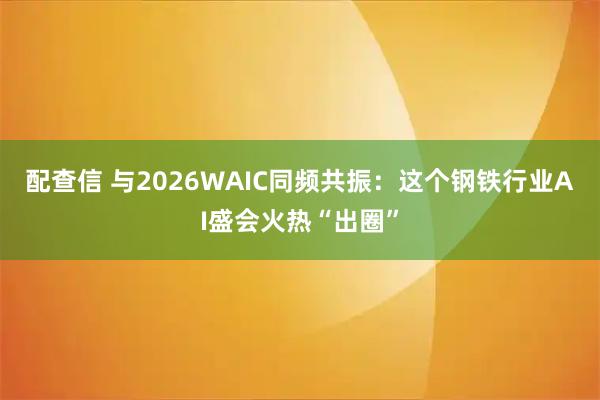 配查信 与2026WAIC同频共振:这个钢铁行业AI盛会火热“出圈”